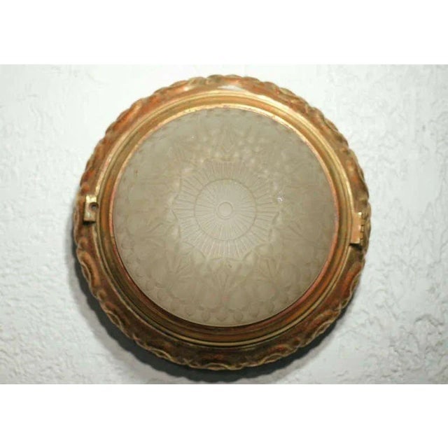 1930s Bronze Dome Ceiling or Wall Light Fixture, 2 Avail. - 2
