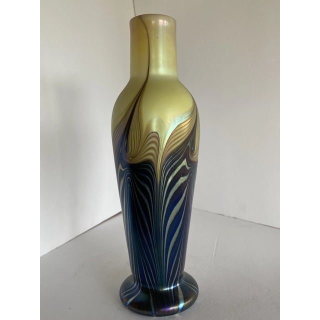 Iridescent 7 Color Art Glass Vase by Lundberg Studio - 10