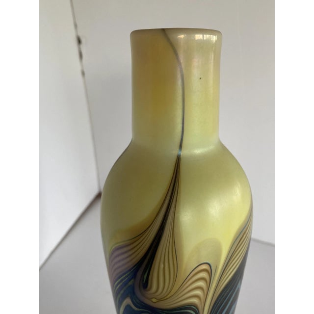 Iridescent 7 Color Art Glass Vase by Lundberg Studio - 2
