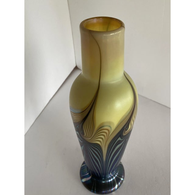 Iridescent 7 Color Art Glass Vase by Lundberg Studio - 3