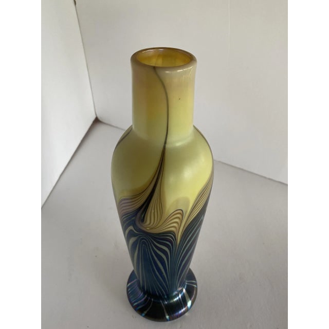 Iridescent 7 Color Art Glass Vase by Lundberg Studio - 5