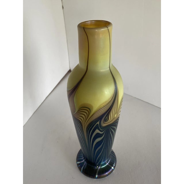 Iridescent 7 Color Art Glass Vase by Lundberg Studio - 6