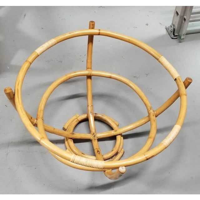 1950s Restored Rattan Glass Top Coffee Table - 2