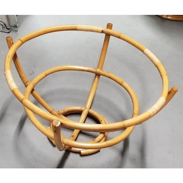 1950s Restored Rattan Glass Top Coffee Table - 3