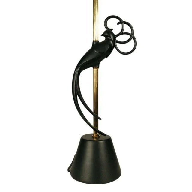 Mid-Century Brass & Steel "Lovebird" Sculptral Table Lamp by Rembrandt , Pair - 5