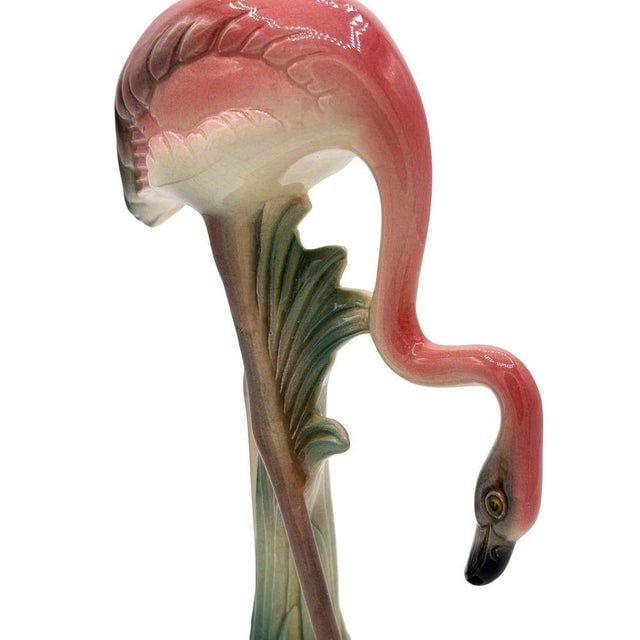 1950s Mid-Century Matching Pink Flamingo Ceramic Tabletop Vase Set by Brad Keeler, A Pair - 3