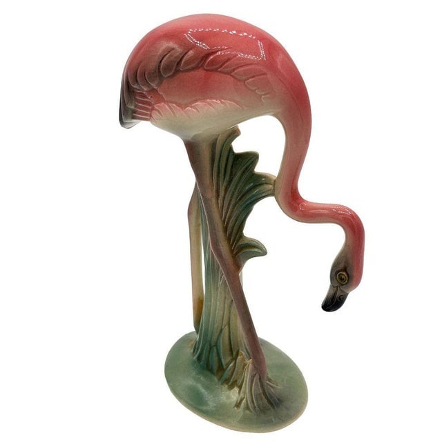 1950s Mid-Century Matching Pink Flamingo Ceramic Tabletop Vase Set by Brad Keeler, A Pair - 6