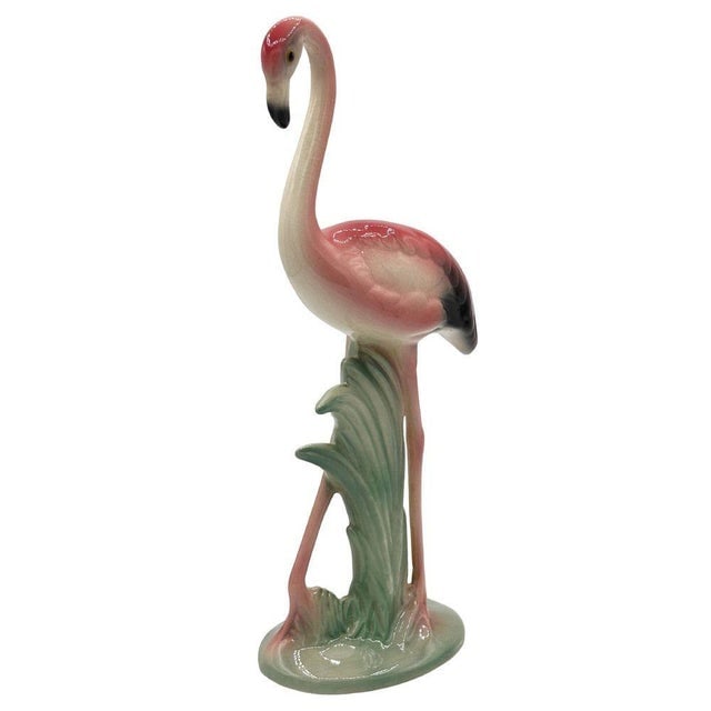 1950s Mid-Century Matching Pink Flamingo Ceramic Tabletop Vase Set by Brad Keeler, A Pair - 8