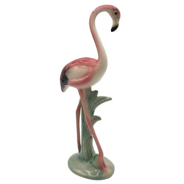 1950s Mid-Century Matching Pink Flamingo Ceramic Tabletop Vase Set by Brad Keeler, A Pair - 9
