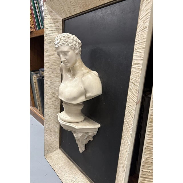 1990s Framed Bust Sculpture 3D Framed Classical Style Art Male and Female Figure- Pair - 2