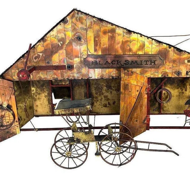 Mid-Century "Blacksmith" Hanging Copper Wall Sculpture by Curtis Jere - 2