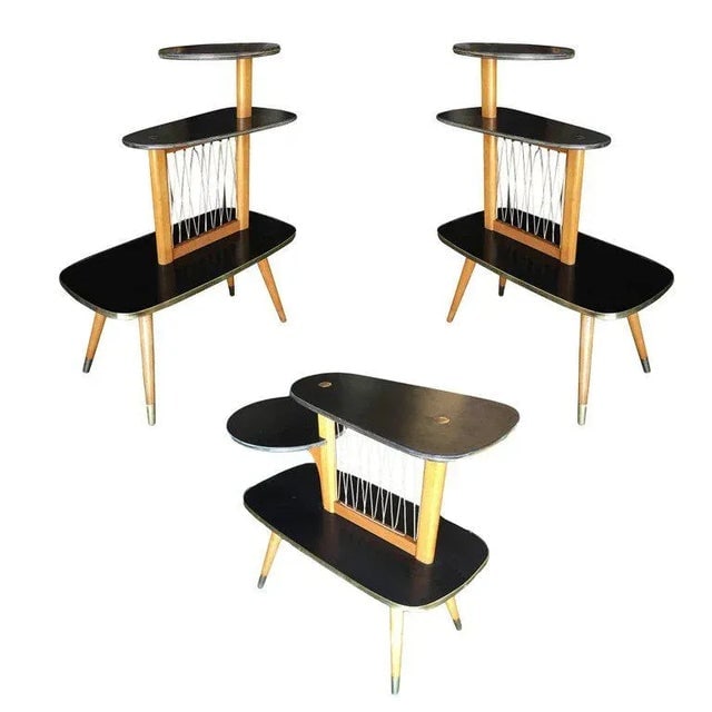 1950s Three-Tier Midcentury String Art Center Side Tables - Set of 3 - 11