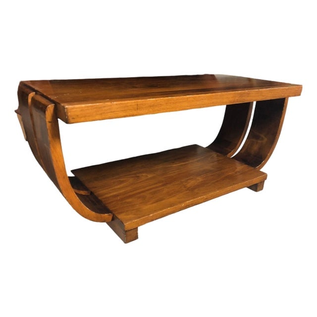 1930s Art Deco 2-Tier Mahogany Coffee Table by Brown Saltman Attributed to Gilbert Rohde (1 of 8)