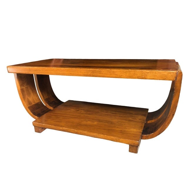 1930s Art Deco 2-Tier Mahogany Coffee Table by Brown Saltman Attributed to Gilbert Rohde - 3