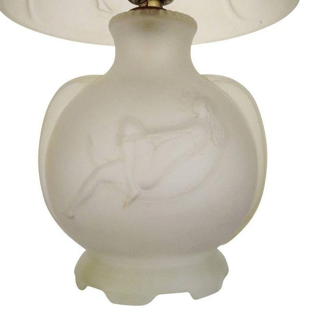 1984 Art Deco Lay by the Stars Crescent Moon Boudoir Glass Lamp by Sarsaparilla - 7