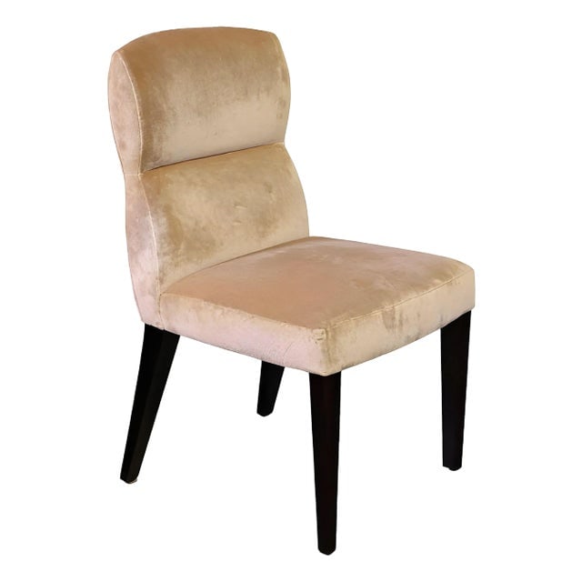 1990s Dakota Jackson "Oh!" Velvet Side Chair: Title: 1990s Dakota Jackson "Oh!" Velvet Side Chair Description: Dakota Jackson designed "Oh!" velvet side chair. The chair features a Pillow back with quilted stitching to the back and seat with
