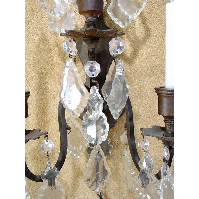 Early 20th Century Italian Cut Crystal Wall Sconces - a Pair - 3