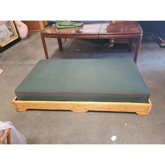 Restored Mid-Century Stacked Rattan Bed Sofa Daybed - 2