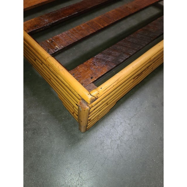 Restored Mid-Century Stacked Rattan Bed Sofa Daybed - 7
