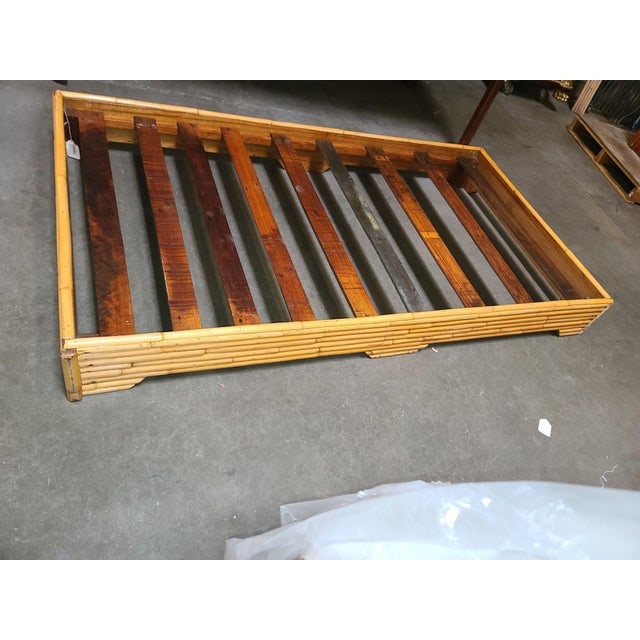 Restored Mid-Century Stacked Rattan Bed Sofa Daybed - 9