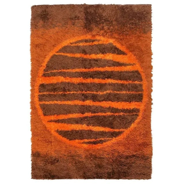 Supernova Shag Rug With Abstract Design, Circa 1970 - 2