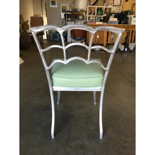 Art Deco Silver Tone Casted Aluminum Spiderweb Side Chair, Pair - 10