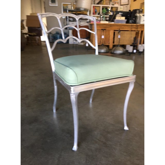 Art Deco Silver Tone Casted Aluminum Spiderweb Side Chair, Pair - 3