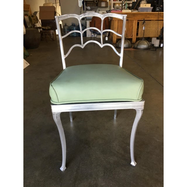 Art Deco Silver Tone Casted Aluminum Spiderweb Side Chair, Pair - 4