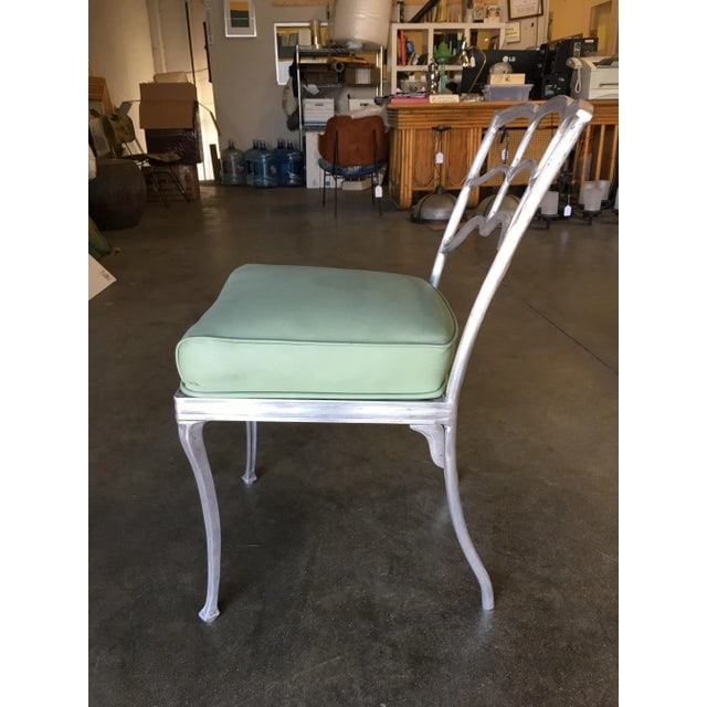 Art Deco Silver Tone Casted Aluminum Spiderweb Side Chair, Pair - 8