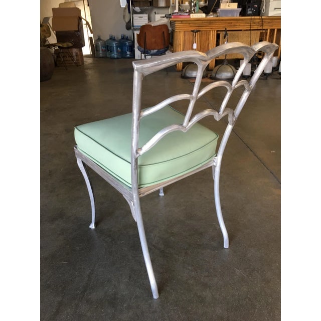 Art Deco Silver Tone Casted Aluminum Spiderweb Side Chair, Pair - 9