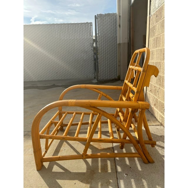 Restored 1940's Transition Rattan Recliner Lounge Chair - 11