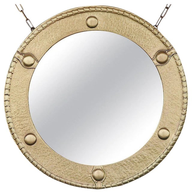 Antique Brass Federal Round Wall Mirror (1 of 4)