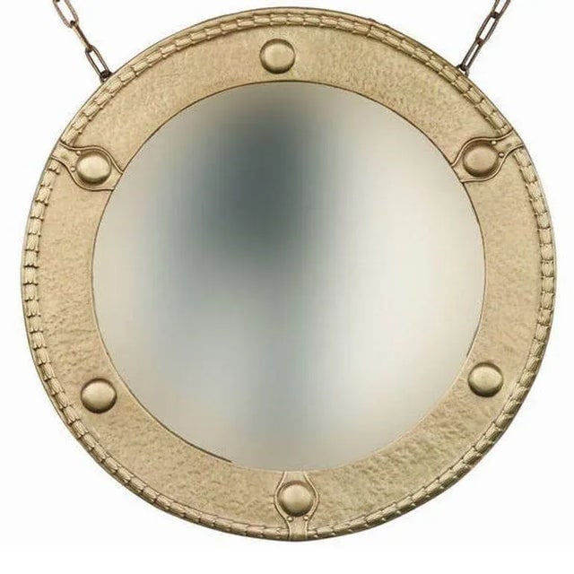 Antique Brass Federal Round Wall Mirror - 2