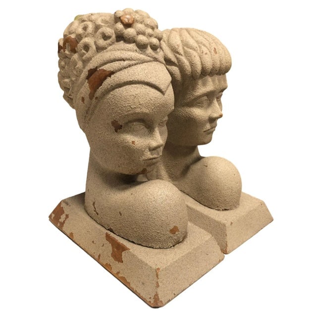 Mid-Century Hand Carved Modern Hawaiian Male and Female Bookends- a Pair - 7