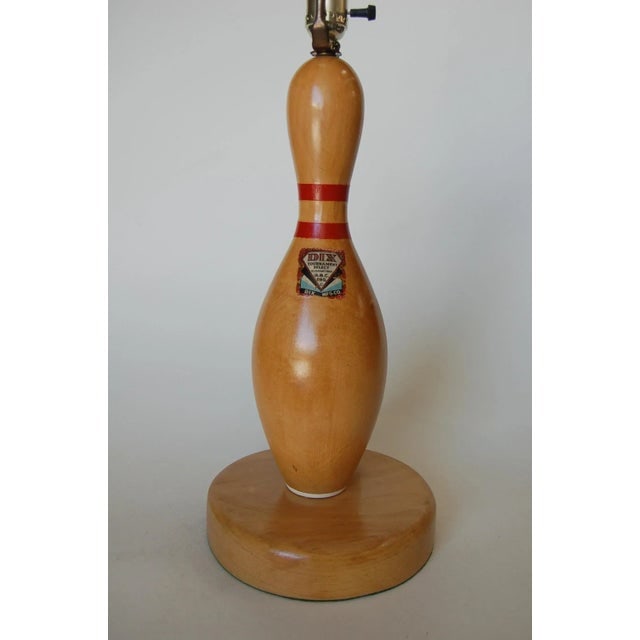 Wood DIX Tournament Select Real Bowling Pin Table Lamp - 6