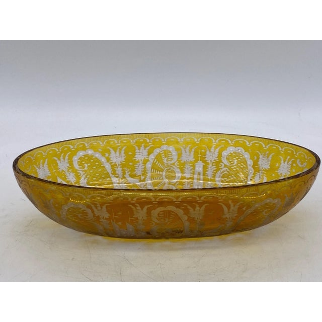 Circa 1900 Bohemian Amber-Flashed Glass Flared Form Bowl - 12
