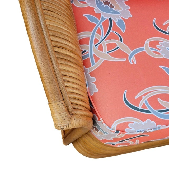 Restored 1980s "Golden Girls" Art Deco Rattan "Fan Arm" Three-Seat Sofa - 10