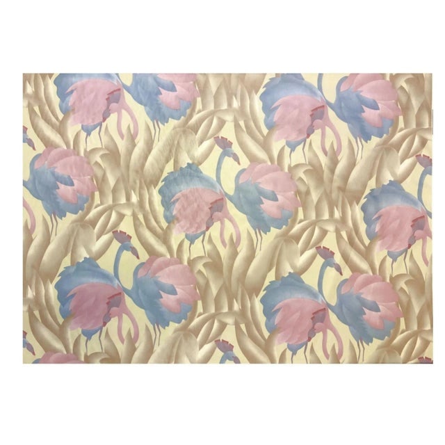 Modern Polished Cotton Fabric With Tropical Flamingo Design, 9 Yards Total: Title: Modern Polished Cotton Fabric With Tropical Flamingo Design, 9 Yards Total Description: This beautiful silky polished cotton fabric is made by Argentea from the design studios of David and