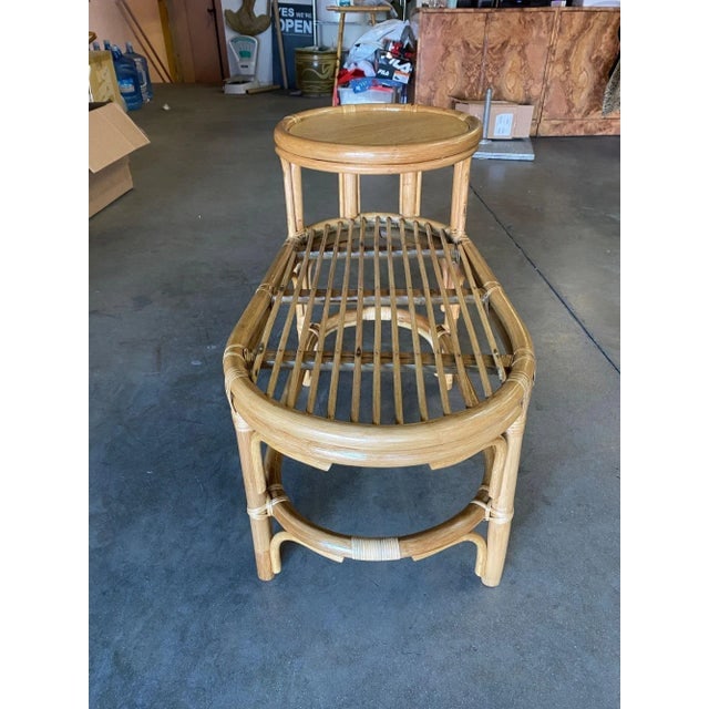Restored Single Strand Rattan Side Table W/ Grill Top, Pair - 9