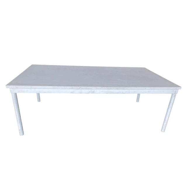 1970s Modernist White Steel Coffee Table - 2