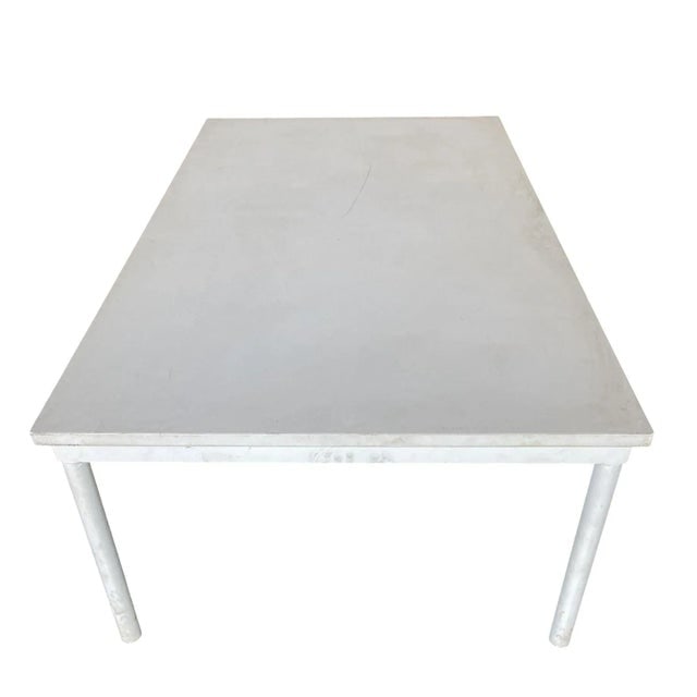 1970s Modernist White Steel Coffee Table - 4