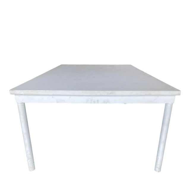 1970s Modernist White Steel Coffee Table - 5