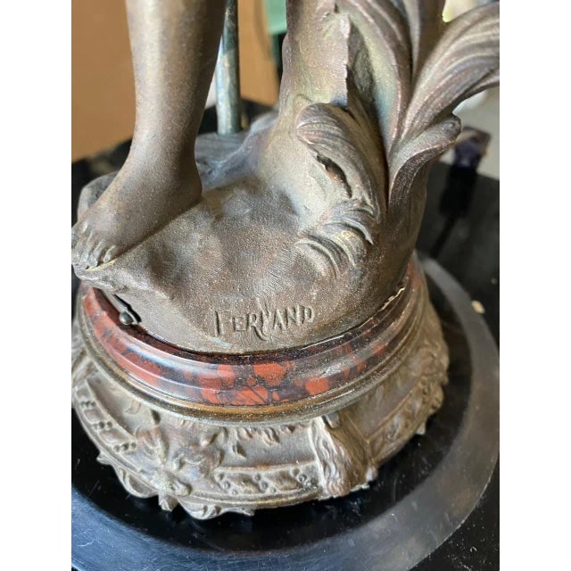 1910s Ernest-Justin Ferrand Female "Coup De Soleil" Zamac Sculpture Table Lamp - 10