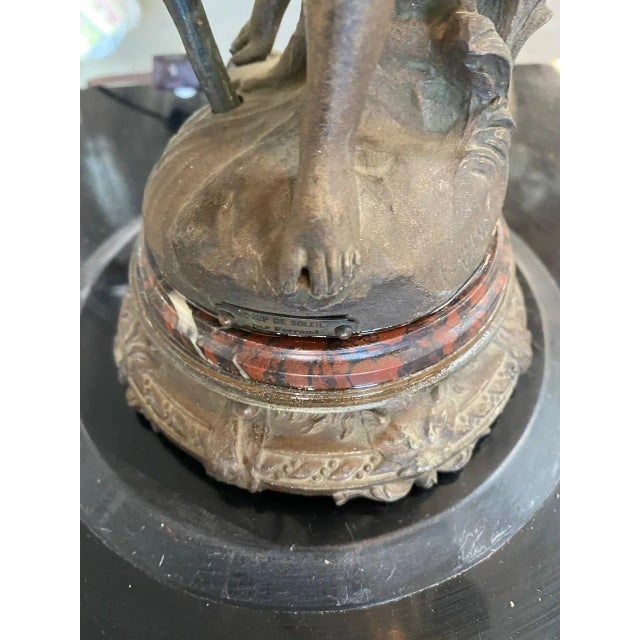 1910s Ernest-Justin Ferrand Female "Coup De Soleil" Zamac Sculpture Table Lamp - 11