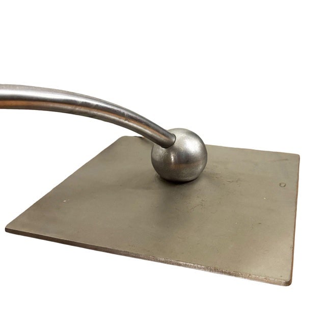1950s Mid-Century Modern m.g. Wheeler "Sight Light" Brushed Steel Table Lamp W/ Enamel Shade - 7