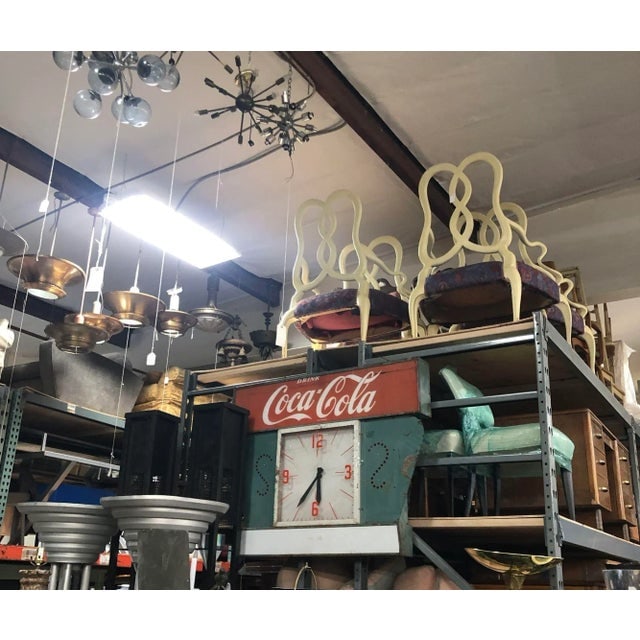 Large 4' Foot Coca-Cola Light Up Steel Marquee Clock, Circa 1960 - 4