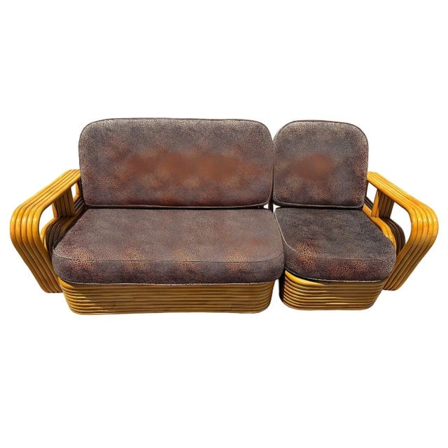 Restored Five-Strand Streamline Square Pretzel Rattan Sofa & Chair Set - 6