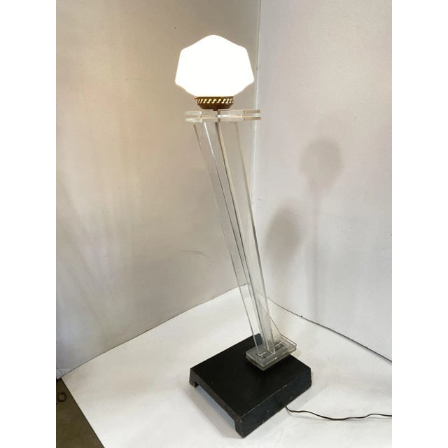 Mid Century Clear Lucite Sculptural Floor Lamp - 2