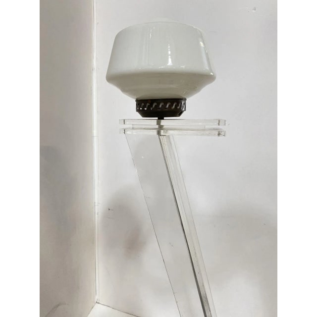 Mid Century Clear Lucite Sculptural Floor Lamp - 4