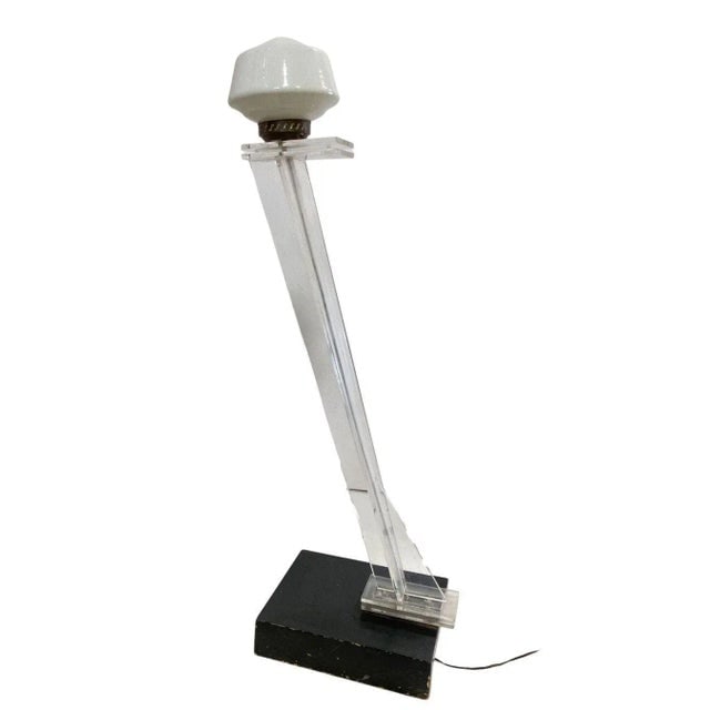 Mid Century Clear Lucite Sculptural Floor Lamp - 7